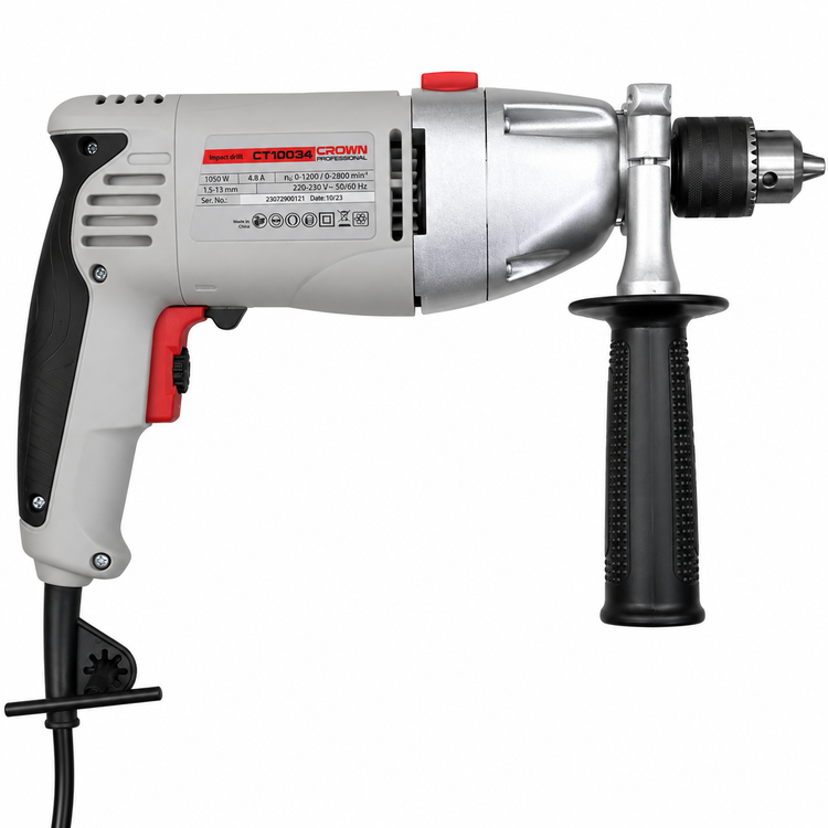 دریل چکشی گیربکسی کرون CROWN مدل CT10034 توان 1050 وات سهنظام 13 میلیمتر